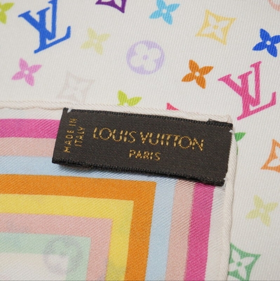 Louis Vuitton Silk Multicolor Monogrammed Scarf! - Picture 4 of 7